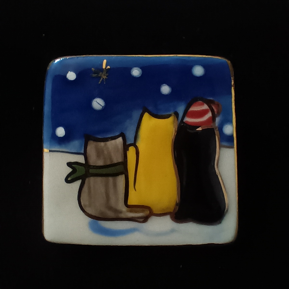 Last chance! Vintage Christmas Cat pin